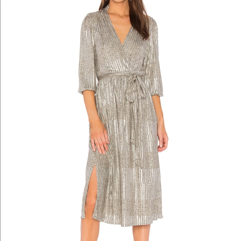 Alice + Olivia Silver Midi Dress